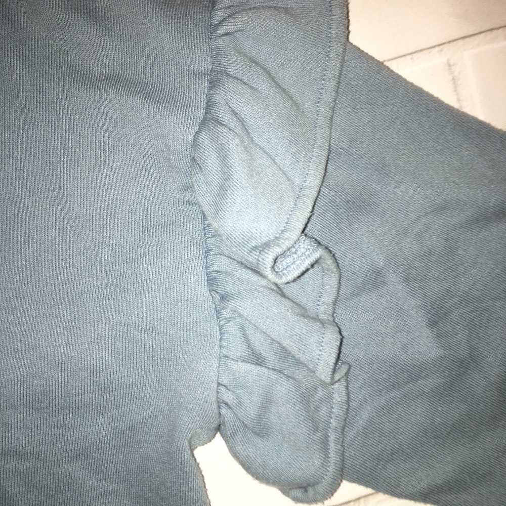 NWT Lucky Brand Baby Blue Ruffle Sweater Sweatshir - Picture 7 of 8
